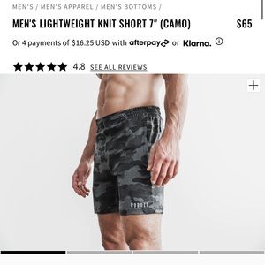 Mens light weight knit short 7” NoBull XL